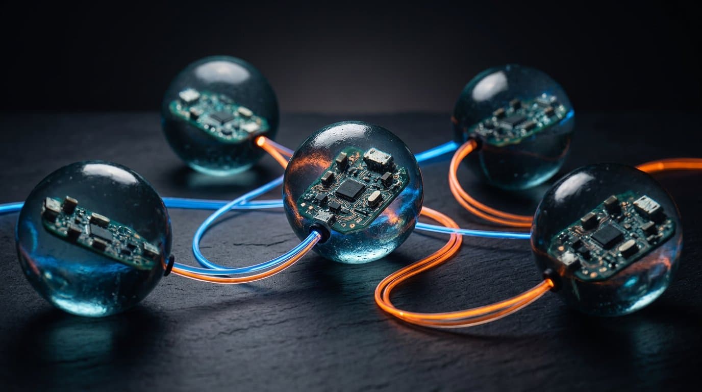 Network diagram showing multiple AI agents communicating via the A2A protocol