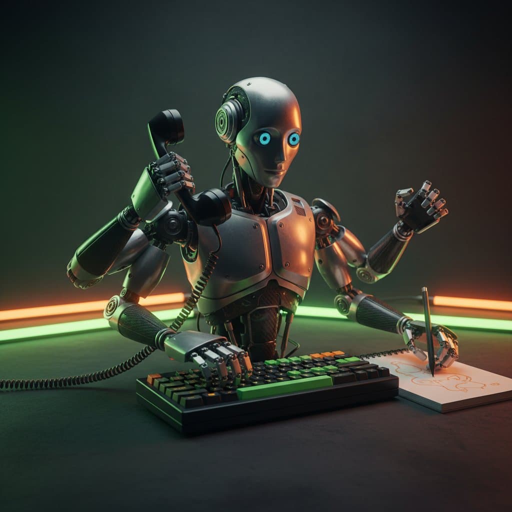 Editorial photo illustration for AI Customer Support: Voice Agents for Phone Service